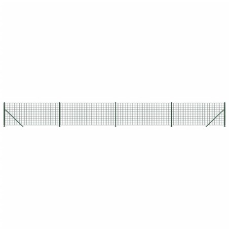 vidaXL Recinzione Metallica con Flangia Verde 1x10 m