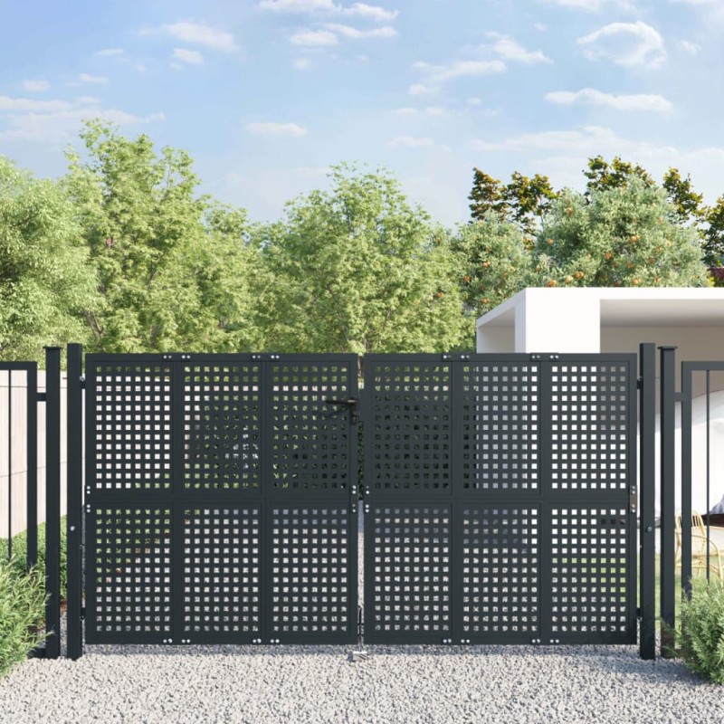 vidaXL Cancello Giardino Antracite 300x175 cm in Acciaio vidaXL Cancello Giardino Antracite 300x175 cm in Acciaio