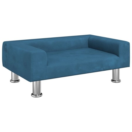 vidaXL Lettino per Cani Blu 70x45x26,5 cm in Velluto