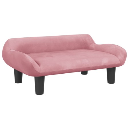 vidaXL Lettino per Cani Rosa 70x40x24 cm in Velluto