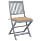 Sedie da Giardino Pieghevoli 4pz con Cuscini in Massello Acacia Sedie da Giardino Pieghevoli 4pz con Cuscini in Massello Acacia
