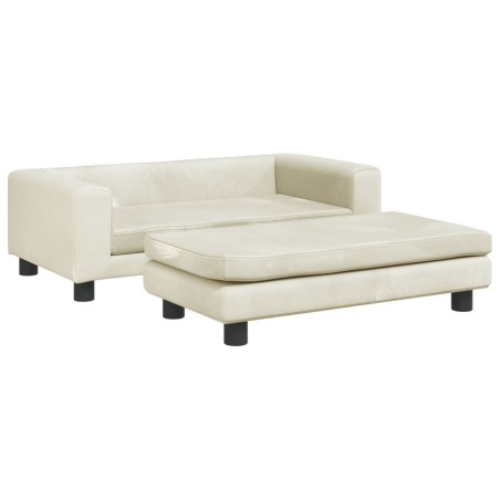 vidaXL Lettino per Cani con Estensione Crema 100x50x30 cm in Velluto