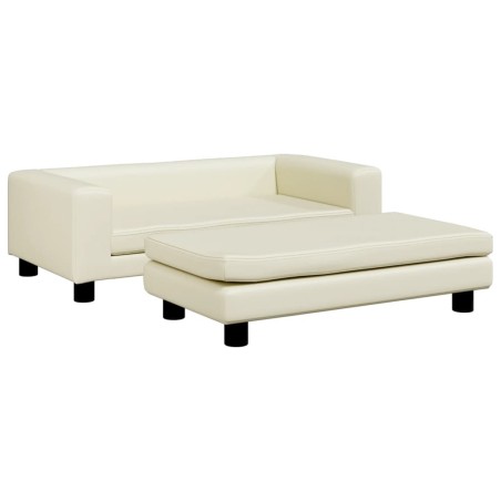 vidaXL Lettino per Cani con Estensione Crema 100x50x30cm in Similpelle