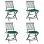 Sedie da Giardino Pieghevoli 4pz con Cuscini in Massello Acacia Sedie da Giardino Pieghevoli 4pz con Cuscini in Massello Acacia