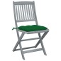 Sedie da Giardino Pieghevoli 4pz con Cuscini in Massello Acacia Sedie da Giardino Pieghevoli 4pz con Cuscini in Massello Acacia