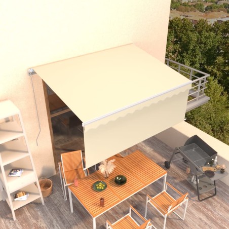 Tenda da Sole Retrattile Manuale con Parasole 3x2,5 m Crema