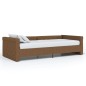 vidaXL Dormeuse con Presa USB Marrone in Tessuto 90x200 cm vidaXL Dormeuse con Presa USB Marrone in Tessuto 90x200 cm