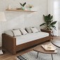 vidaXL Dormeuse con Presa USB Marrone in Tessuto 90x200 cm vidaXL Dormeuse con Presa USB Marrone in Tessuto 90x200 cm