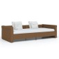 vidaXL Dormeuse con Presa USB Marrone in Tessuto 90x200 cm vidaXL Dormeuse con Presa USB Marrone in Tessuto 90x200 cm