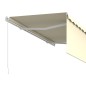 Tenda da Sole Retrattile Manuale con Parasole 3x2,5 m Crema Tenda da Sole Retrattile Manuale con Parasole 3x2,5 m Crema