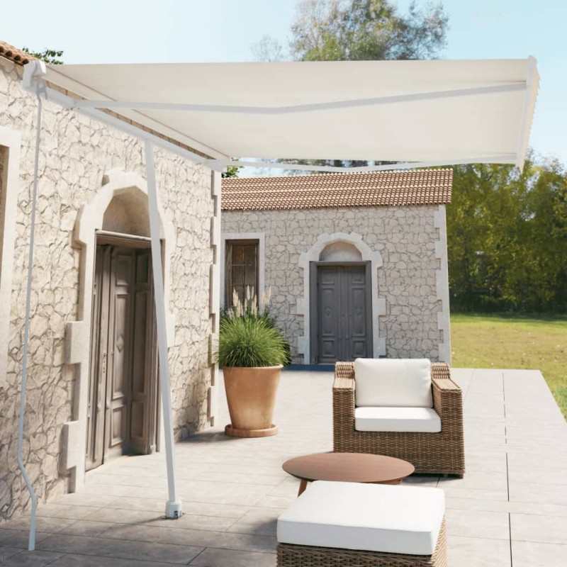 Tenda da Sole Retrattile Manuale Autoportante 300x250 cm Crema Tenda da Sole Retrattile Manuale Autoportante 300x250 cm Crema