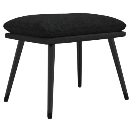 vidaXL Poggiapiedi Nero 45x29,5x35 cm in Tessuto e Similpelle