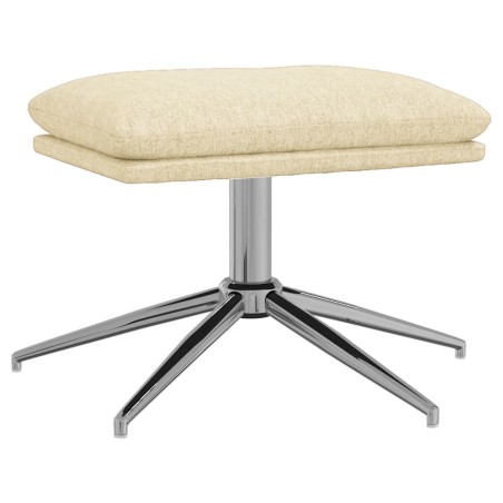 vidaXL Poggiapiedi Crema 60x60x35 cm in Tessuto