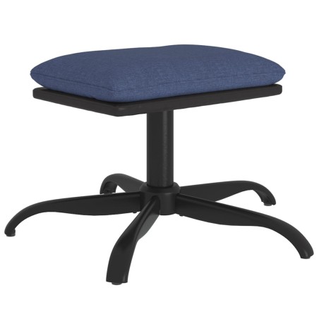 vidaXL Poggiapiedi Blu 60x60x36 cm in Tessuto e Similpelle