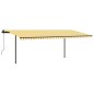 Tenda da Sole Retrattile Manuale Pali 3,5x2,5 m Gialla Bianca Tenda da Sole Retrattile Manuale Pali 3,5x2,5 m Gialla Bianca