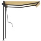 Tenda da Sole Retrattile Manuale Pali 3,5x2,5 m Gialla Bianca Tenda da Sole Retrattile Manuale Pali 3,5x2,5 m Gialla Bianca