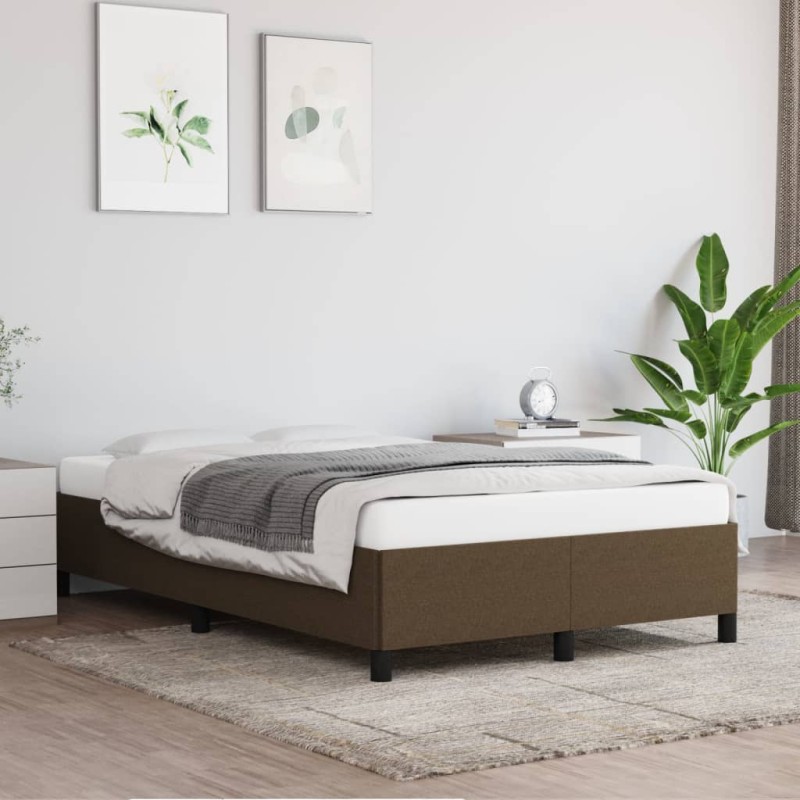 vidaXL Giroletto senza Materasso Marrone Scuro 120x200 cm Tessuto vidaXL Giroletto senza Materasso Marrone Scuro 120x200 cm Tessuto