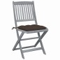 Sedie da Giardino Pieghevoli 4pz con Cuscini in Massello Acacia Sedie da Giardino Pieghevoli 4pz con Cuscini in Massello Acacia