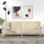 vidaXL Divano Letto con Braccioli Crema in Tessuto vidaXL Divano Letto con Braccioli Crema in Tessuto