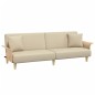 vidaXL Divano Letto con Braccioli Crema in Tessuto vidaXL Divano Letto con Braccioli Crema in Tessuto