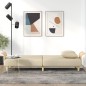 vidaXL Divano Letto con Braccioli Crema in Tessuto vidaXL Divano Letto con Braccioli Crema in Tessuto