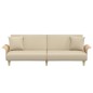 vidaXL Divano Letto con Braccioli Crema in Tessuto vidaXL Divano Letto con Braccioli Crema in Tessuto