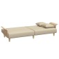 vidaXL Divano Letto con Braccioli Crema in Tessuto vidaXL Divano Letto con Braccioli Crema in Tessuto