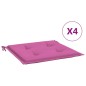 vidaXL Cuscini per Sedia da Giardino 4 pz Rosa 40x40x3 cm in Tessuto