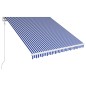 Tenda da Sole Retrattile Automatica 350x250 cm Blu e Bianca Tenda da Sole Retrattile Automatica 350x250 cm Blu e Bianca
