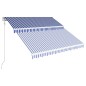 Tenda da Sole Retrattile Automatica 350x250 cm Blu e Bianca Tenda da Sole Retrattile Automatica 350x250 cm Blu e Bianca