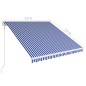Tenda da Sole Retrattile Automatica 350x250 cm Blu e Bianca Tenda da Sole Retrattile Automatica 350x250 cm Blu e Bianca