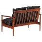 vidaXL Divano 2 Posti Nero Vera Pelle e Legno Massello Acacia vidaXL Divano 2 Posti Nero Vera Pelle e Legno Massello Acacia