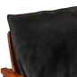 vidaXL Divano 2 Posti Nero Vera Pelle e Legno Massello Acacia vidaXL Divano 2 Posti Nero Vera Pelle e Legno Massello Acacia