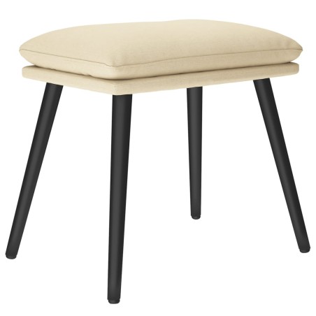 vidaXL Poggiapiedi Crema 45x29,5x35 cm in Tessuto