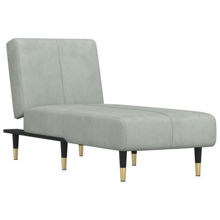 vidaXL Chaise Longue in Velluto Grigio Chiaro