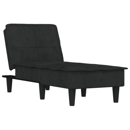 vidaXL Chaise Longue in Velluto Nero