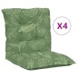 vidaXL Cuscini per Sedia Schienale Basso 4 pz Motivo Foglie in Tessuto vidaXL Cuscini per Sedia Schienale Basso 4 pz Motivo Foglie in Tessuto