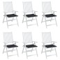 vidaXL Cuscini Sedia Giardino 6pz Motivo Quadri Nero 50x50x3cm Tessuto