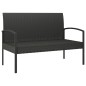 vidaXL Panca da Giardino con Cuscino Nera 105 cm in Polyrattan vidaXL Panca da Giardino con Cuscino Nera 105 cm in Polyrattan