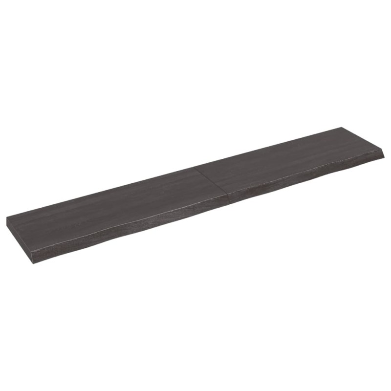 vidaXL Ripiano Muro Grigio Scuro 220x40x6 cm Massello Rovere Trattato vidaXL Ripiano Muro Grigio Scuro 220x40x6 cm Massello Rovere Trattato