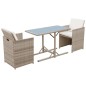 vidaXL Set da Bistrot 3 pz con Cuscini in Polyrattan Beige vidaXL Set da Bistrot 3 pz con Cuscini in Polyrattan Beige