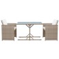 vidaXL Set da Bistrot 3 pz con Cuscini in Polyrattan Beige vidaXL Set da Bistrot 3 pz con Cuscini in Polyrattan Beige