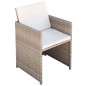 vidaXL Set da Bistrot 3 pz con Cuscini in Polyrattan Beige vidaXL Set da Bistrot 3 pz con Cuscini in Polyrattan Beige