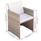 vidaXL Set da Bistrot 3 pz con Cuscini in Polyrattan Beige vidaXL Set da Bistrot 3 pz con Cuscini in Polyrattan Beige