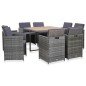 vidaXL Set da Pranzo da Giardino 9 pz e Cuscini Polyrattan Antracite vidaXL Set da Pranzo da Giardino 9 pz e Cuscini Polyrattan Antracite