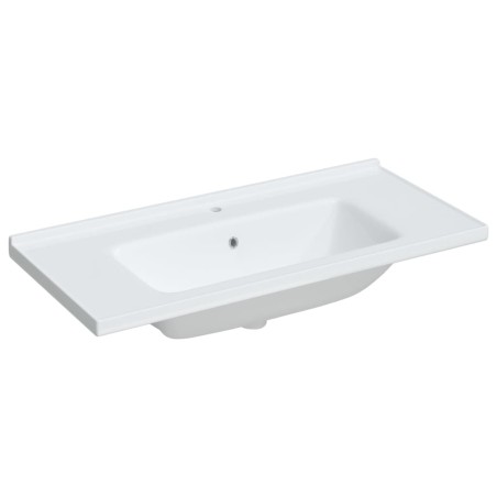 vidaXL Lavandino da Bagno Bianco 100x48x19,5 cm Rettangolare Ceramica