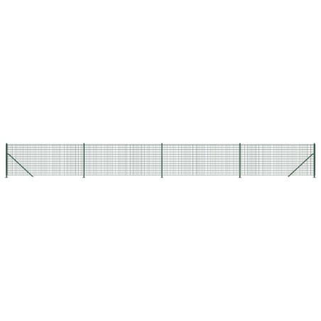vidaXL Recinzione Metallica con Flangia Verde 1x10 m