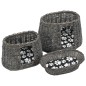 vidaXL Ceste Gatti con Cuscini Grigio 3pz 47x34x60cm Salice Naturale vidaXL Ceste Gatti con Cuscini Grigio 3pz 47x34x60cm Salice Naturale