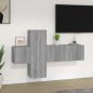Set Mobili Porta TV 3 pz Grigio Sonoma in Legno Multistrato Set Mobili Porta TV 3 pz Grigio Sonoma in Legno Multistrato