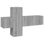 Set Mobili Porta TV 3 pz Grigio Sonoma in Legno Multistrato Set Mobili Porta TV 3 pz Grigio Sonoma in Legno Multistrato